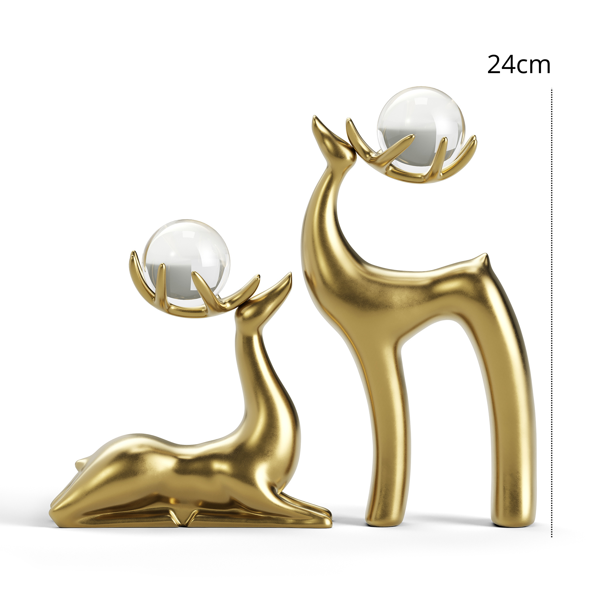 Giulia Grillo Ornement design Le cerf de cristal d'or