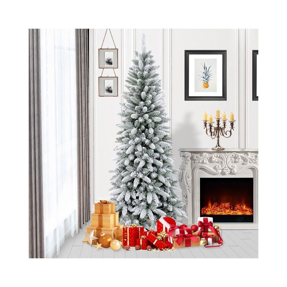 Slim Snow-covered Christmas tree 180cm Giulia Grillo - 2