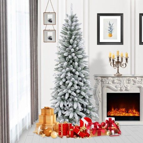 Slim Snow-covered Christmas tree 180cm Giulia Grillo - 2