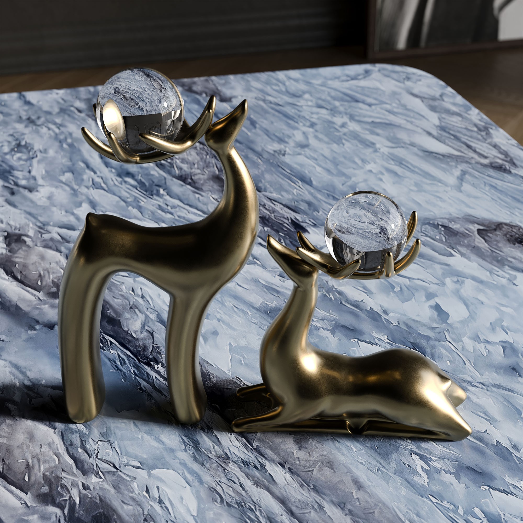 Giulia Grillo Ornement design Le cerf de cristal d'or