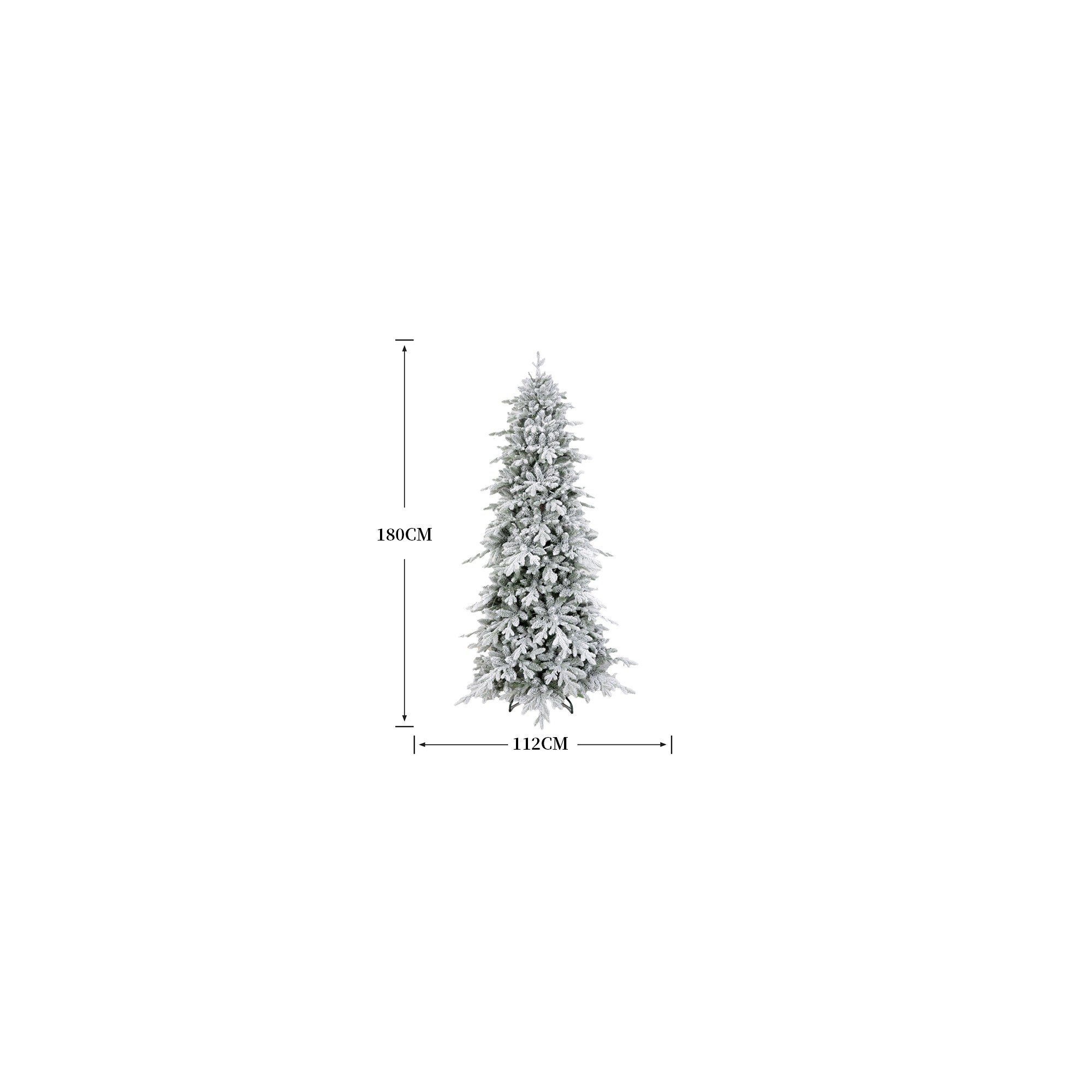 Giulia Grillo Albero di natale Realistico Slim Innevato Abete Chiome Innevate 180cm