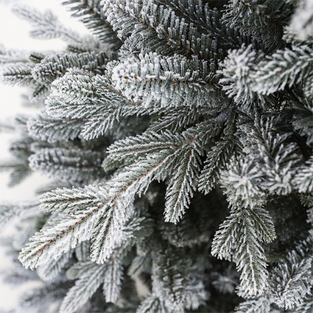 Sapin de Noël Slim réaliste et fin, sapin enneigé avec couronnes enneigées, 210 cm