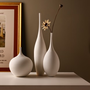 ORN4 Brushed vase white- short