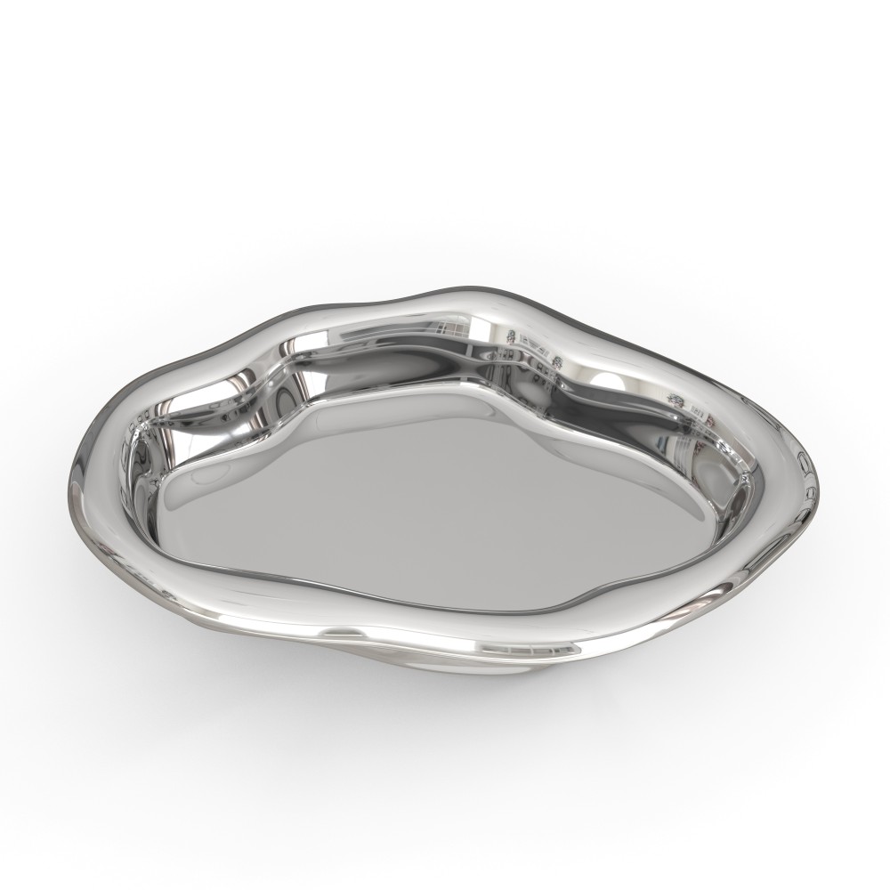 Giulia Grillo ORN77 ins Texture Creative plate Fruit plate irregular trumpet - silver plated D