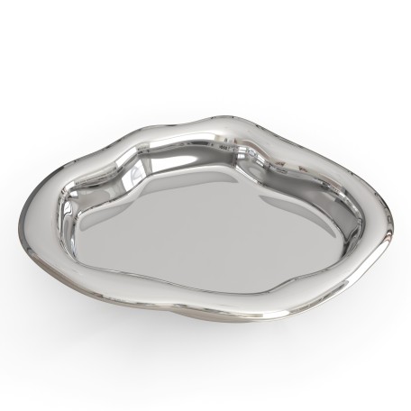 ORN78 ins Texture Creative plate Fruit plate irregular shape large - silver plated D