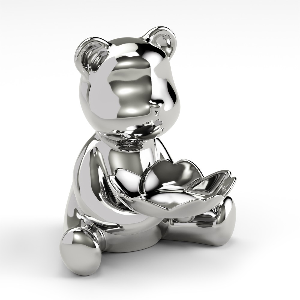 Giulia Grillo ORN43 Bright Bear ornament - Silver plated D