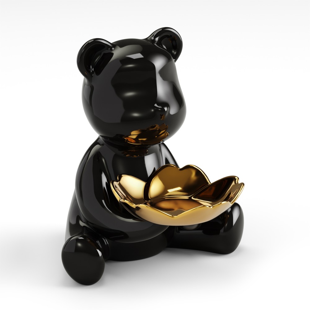 Giulia Grillo ORN44 Bright light Bear decoration black medium D