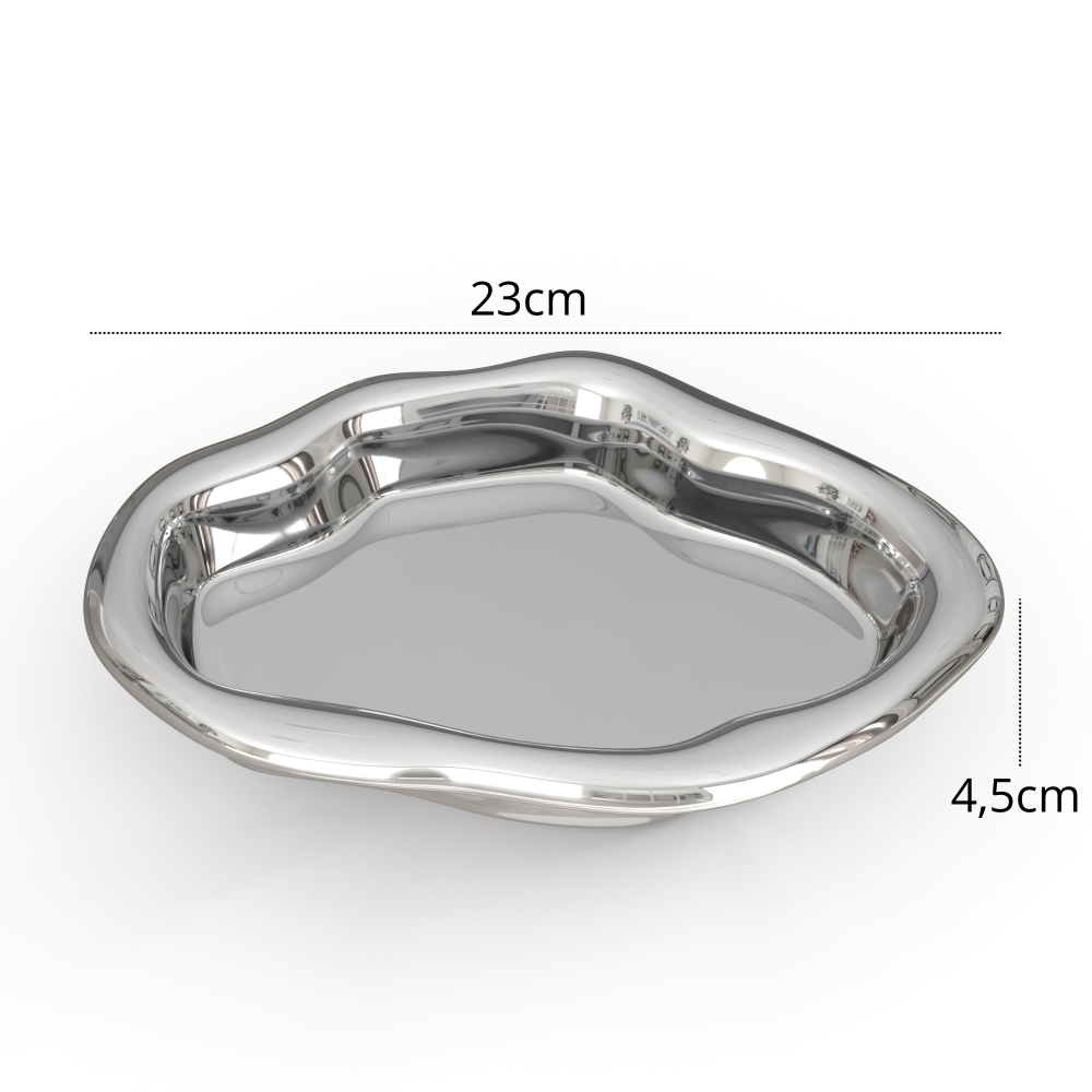 Giulia Grillo ORN77 ins Texture Creative plate Fruit plate irregular trumpet - silver plated D