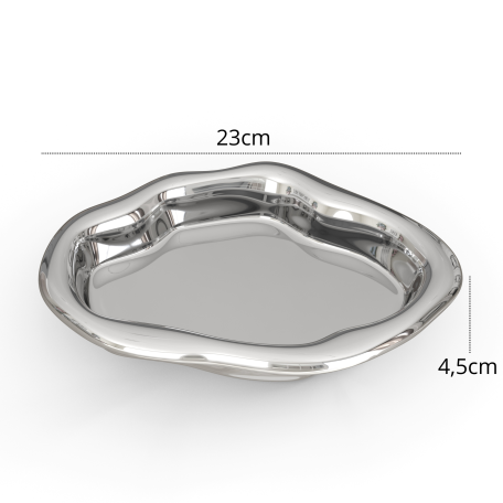 ORN77 ins Texture Creative plate Fruit plate irregular trumpet - silver plated D