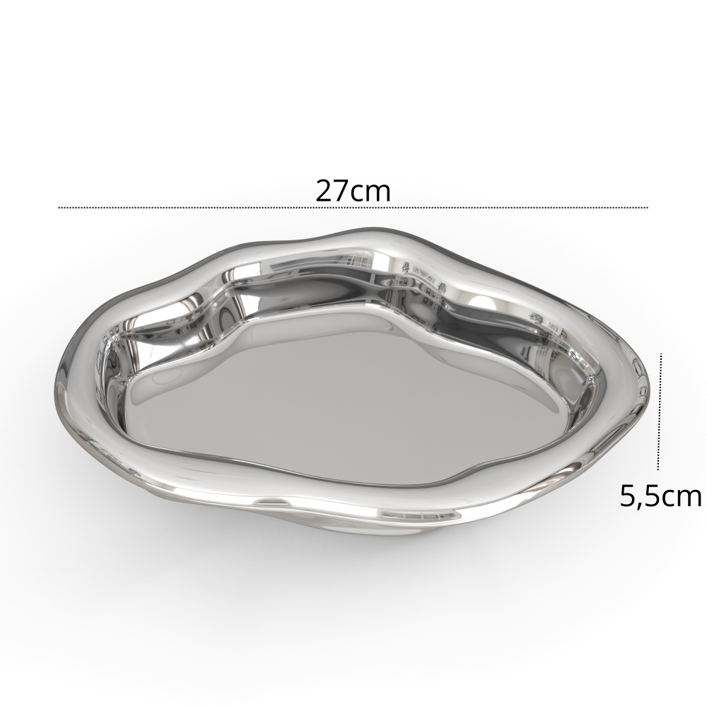 Giulia Grillo ORN78 ins Texture Creative plate Fruit plate irregular shape large - silver plated D