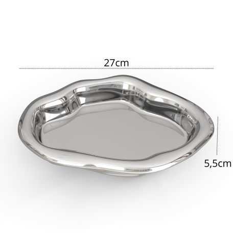 ORN78 ins Texture Creative plate Fruit plate irregular shape large - silver plated D